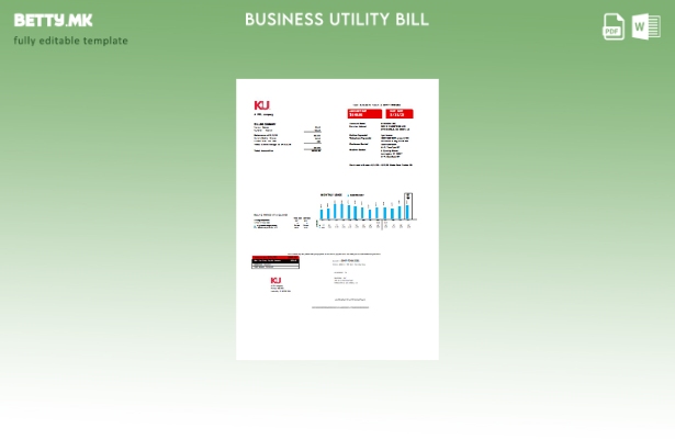 modern style Kentucky electricity utility business bill template